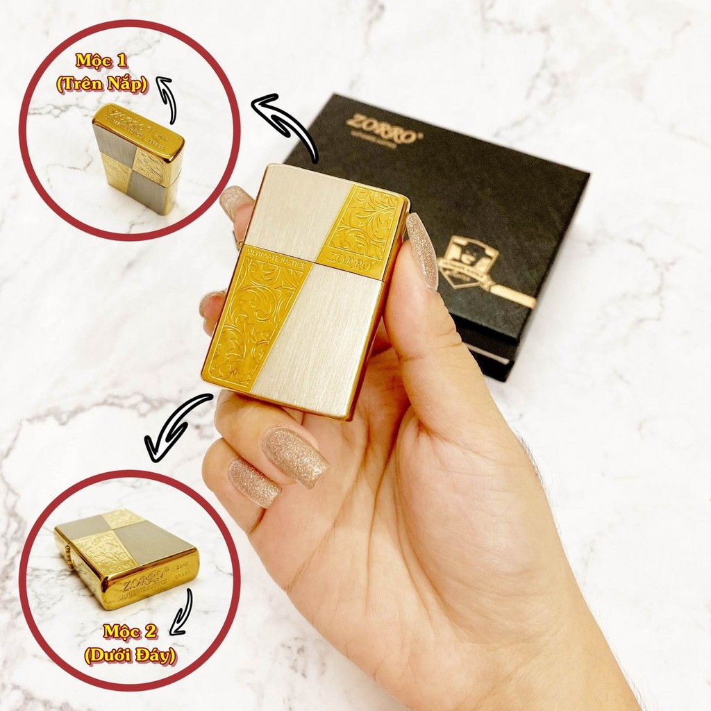 ( Lighter Zipo Zorro)𝙃𝙤̣̂𝙥-𝙌𝙪𝙚̣𝙩-𝘽𝙖̣̂𝙩-𝙇𝙪̛̉𝙖 zipo loại đẹp Zorro + Hộp cưc đẹp