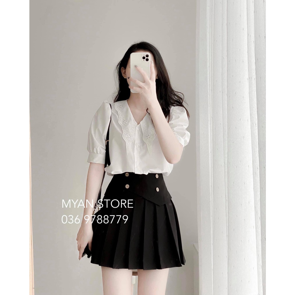 Áo thô phối cổ ren Avn052101