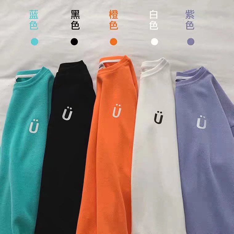 Áo Thun Tay Ngắn Cổ Tròn In Logo Đơn Giản 5 Màu Sắc Thời Trang Mùa Hè Cho Nam