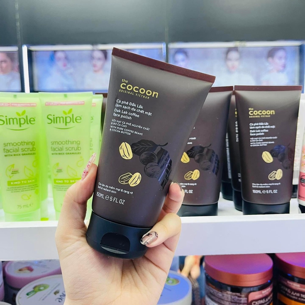 Combo sản phẩm Cocoon cà phê làm sạch da chết mặt, body và dưỡng ẩm cơ thể mềm mịn #May.shop