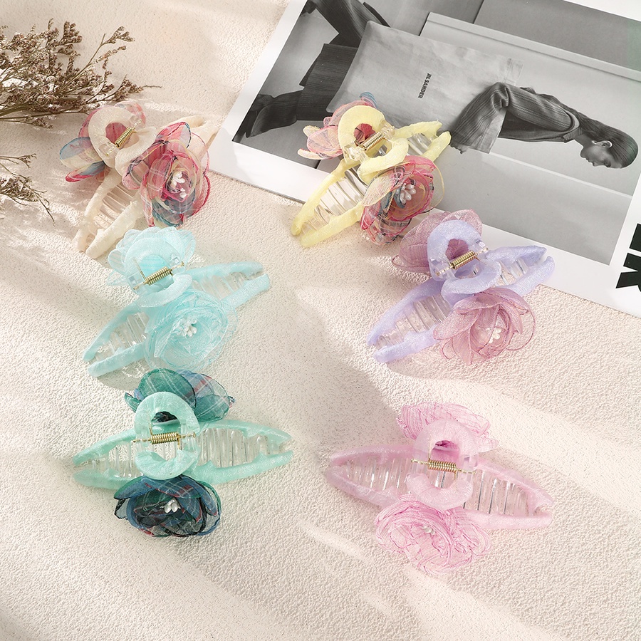 Dây Buộc Tóc Đuôi Ngựa Dạng Lưới Đính Hoa Và Ngọc Trai 11Cm Cho Nữ