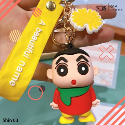 Móc khóa, móc túi hoạt hình Cậu bé Shin Bút Chì khóc nhè dễ thương cute dùng làm quà tặng, dây treo balo, túi xách - Rap