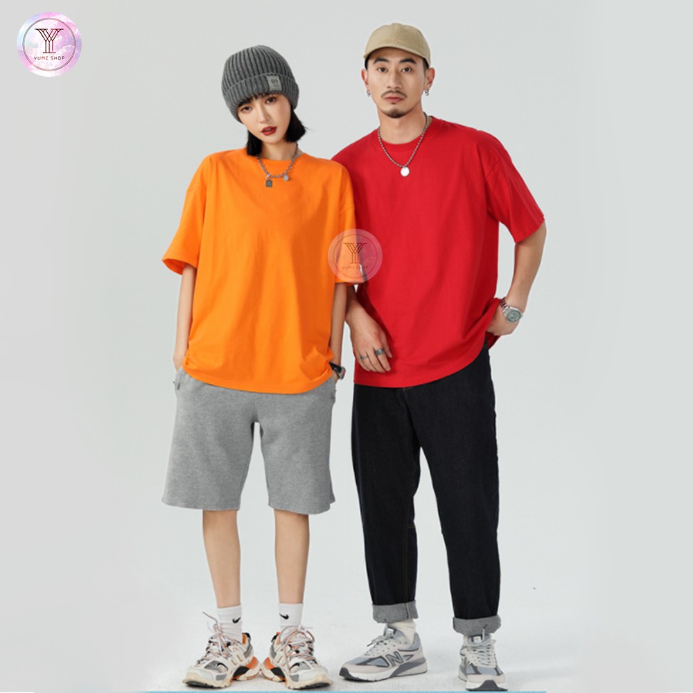 Áo thun trơn tay lỡ nam nữ form rộng Phong cách Basic - NHIỀU MÀU