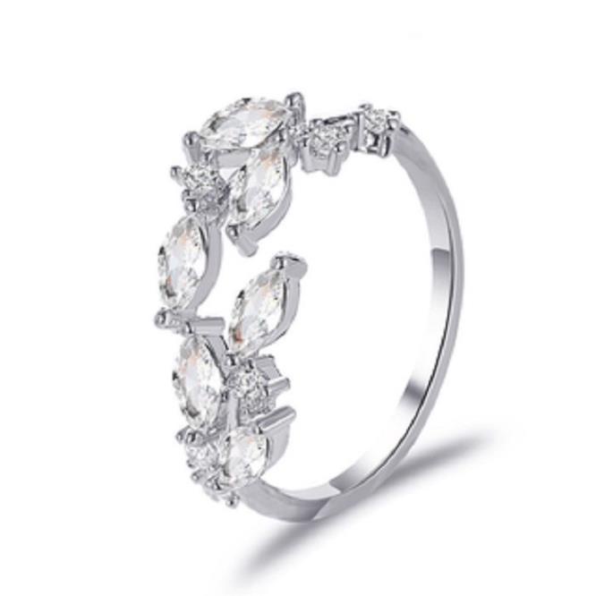 Nhẫn hở dành cho nữ kiểu dánh chiếc lá hình giọt sương ANTA Jewelry ATJ7007
