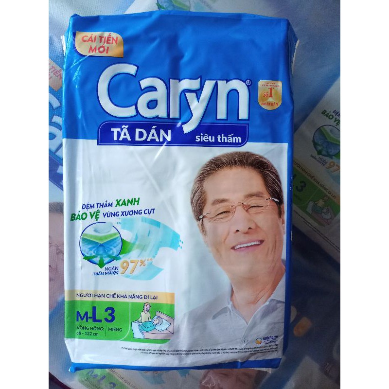 Bỉm người già - tã dán caryn m l-3 - ảnh sản phẩm 1