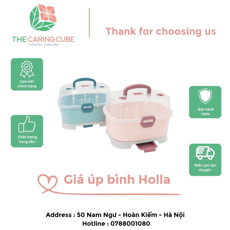 Khay Giá úp bình sữa Holla mẫu mới có 2 van thoát hơi ẩm