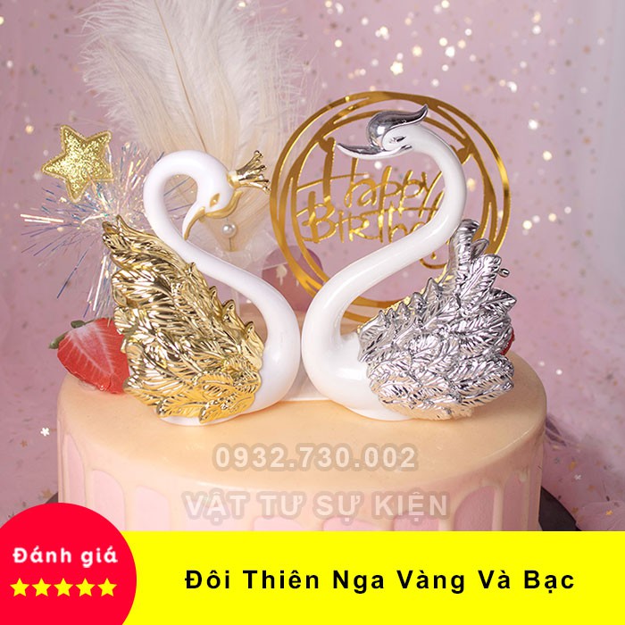 【YẾU THÍCH ❤️】Thiên Nga Nhũ Trang Trí Bánh Kem