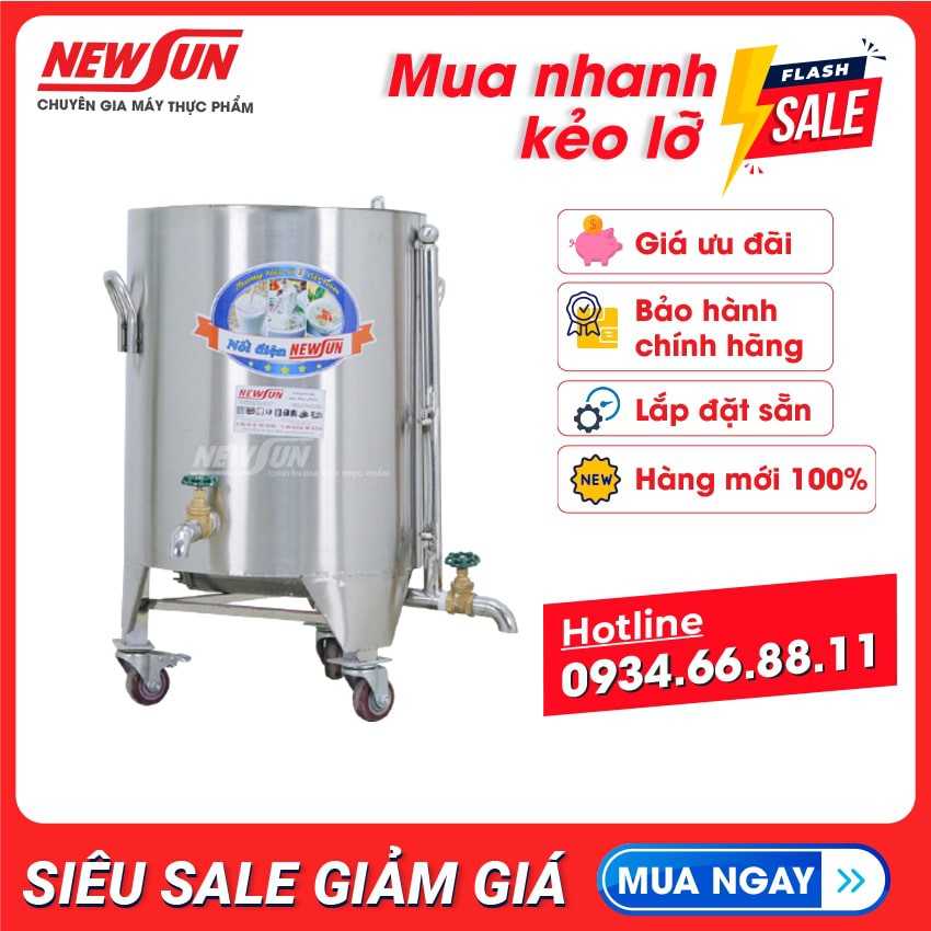 Nồi nấu cháo công nghiệp bằng điện NEWSUN 80L - Hàng chính hãng - Nấu nhanh tiết kiệm thời gian - Bảo hành 12 tháng