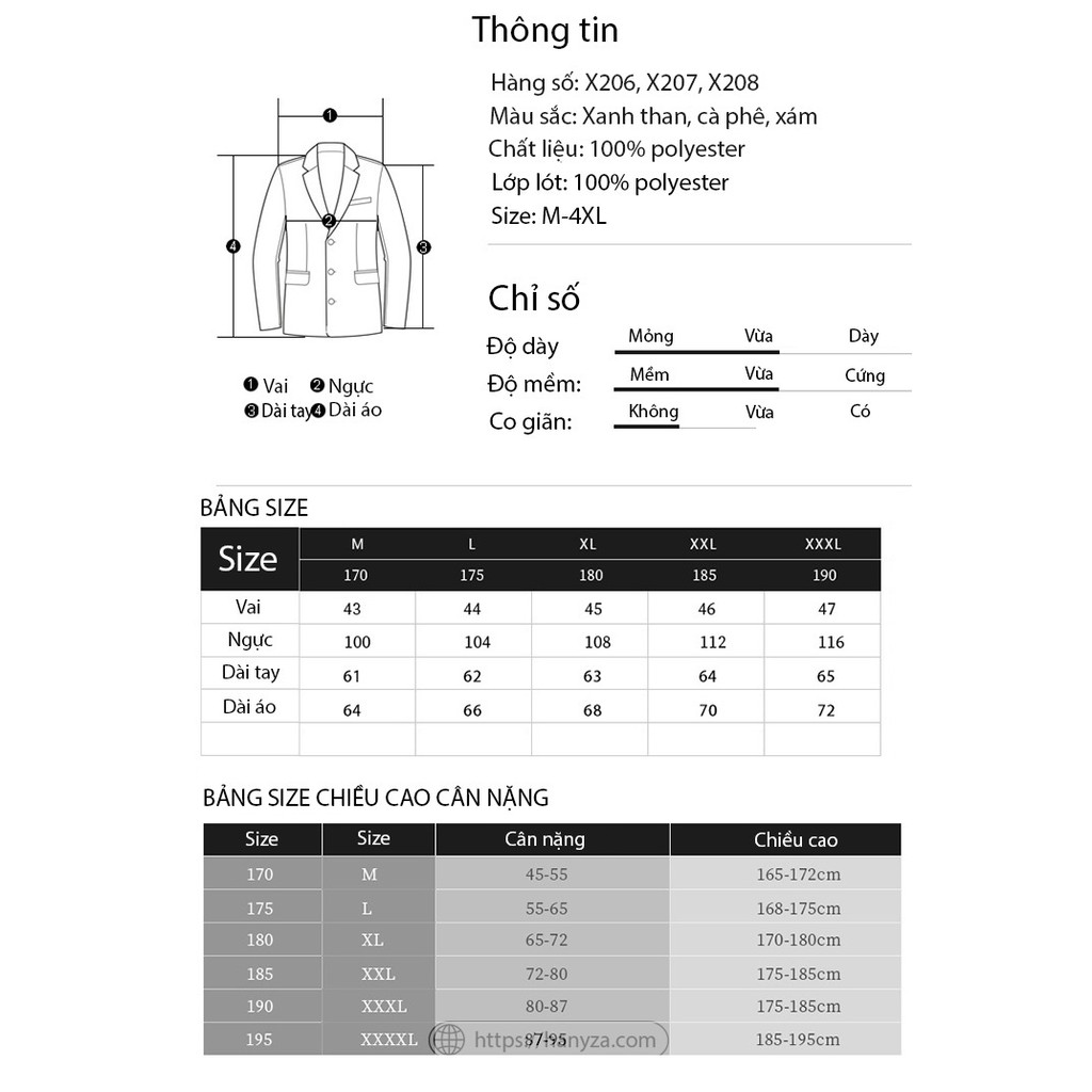 Áo blazer nam cổ vest kẻ caro phong cách Châu Âu.
