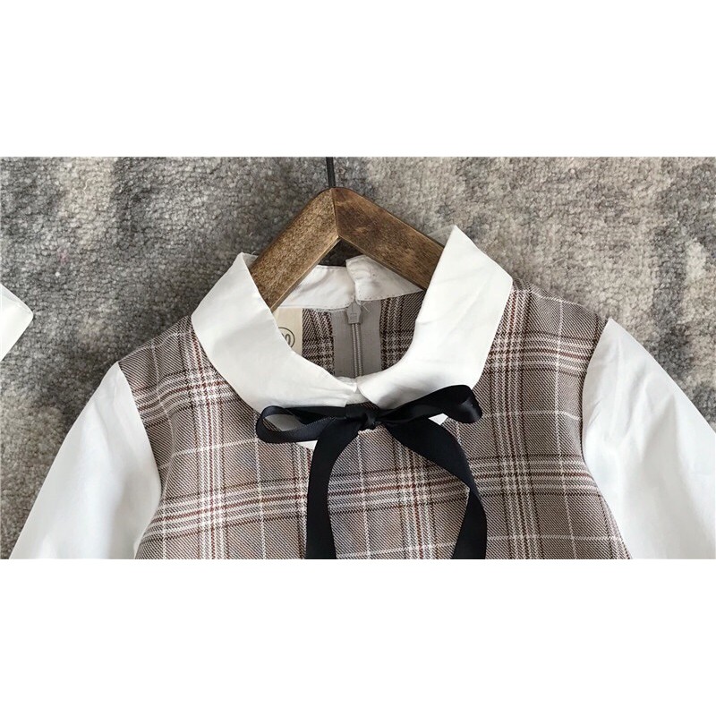 Váy đầm kẻ caro cho bé gái