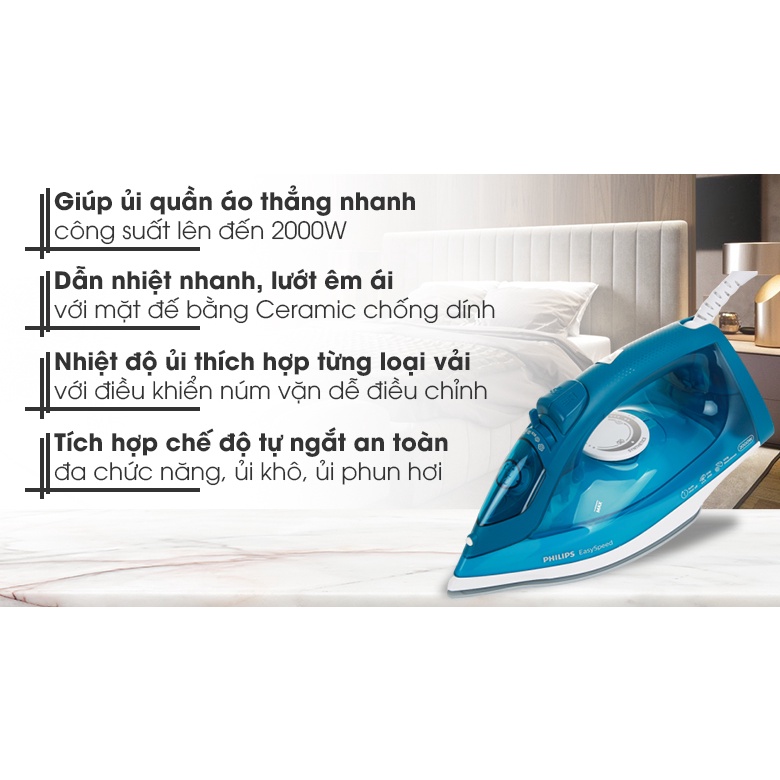 [Hàng Hãng - Bảo Hành 2 Năm] Bàn là hơi nước Philips GC1756
