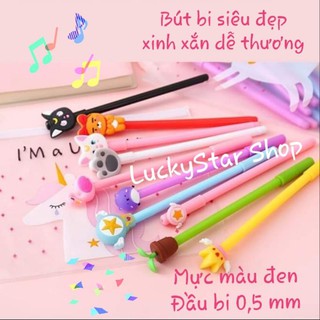 Bút Bi / Viết Bi mực màu đen, đầu bi 0,5 mm, nhiều hình ngộ nghĩnh, siêu đẹp, dễ thương.
