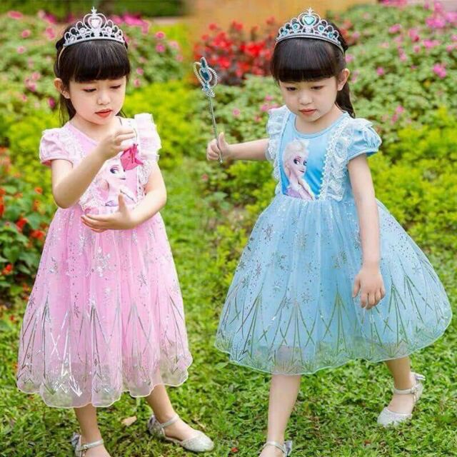 Váy elsa mẫu mới cho bé gái 8-15kg