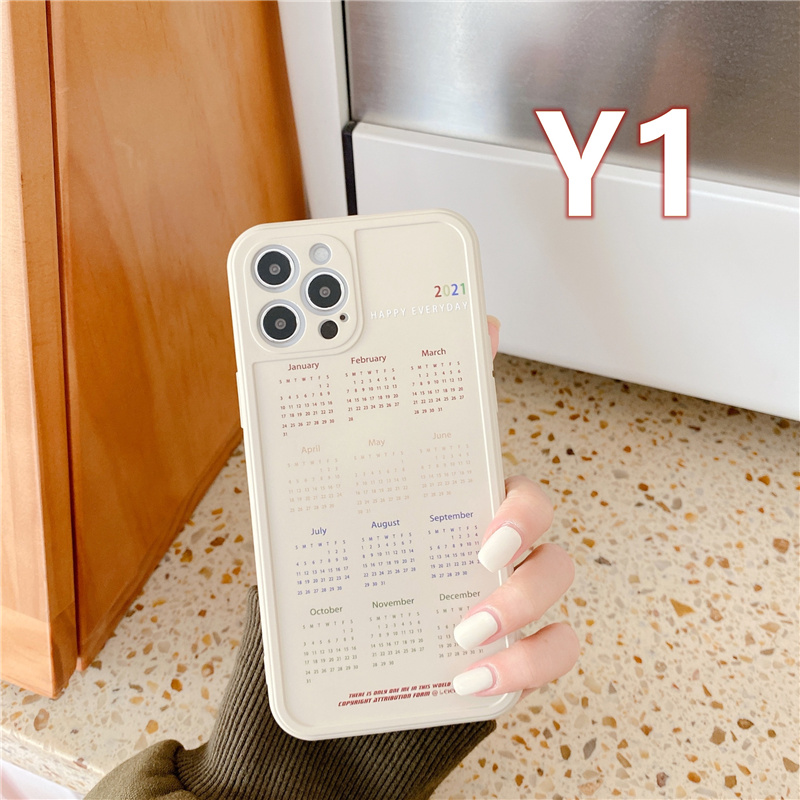 Ốp lưng silicon mềm thiết kế lịch 2021 độc đáo cho iPhone 12 11 Pro Max X Xs Max Xr 8 7 Plus 12 Mini | BigBuy360 - bigbuy360.vn