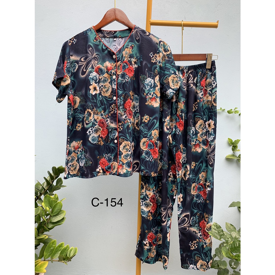 Bộ Lanh Tay Cộc Cài Cúc Quần Dài-Bộ Đồ Dành Cho người lớn tuổi