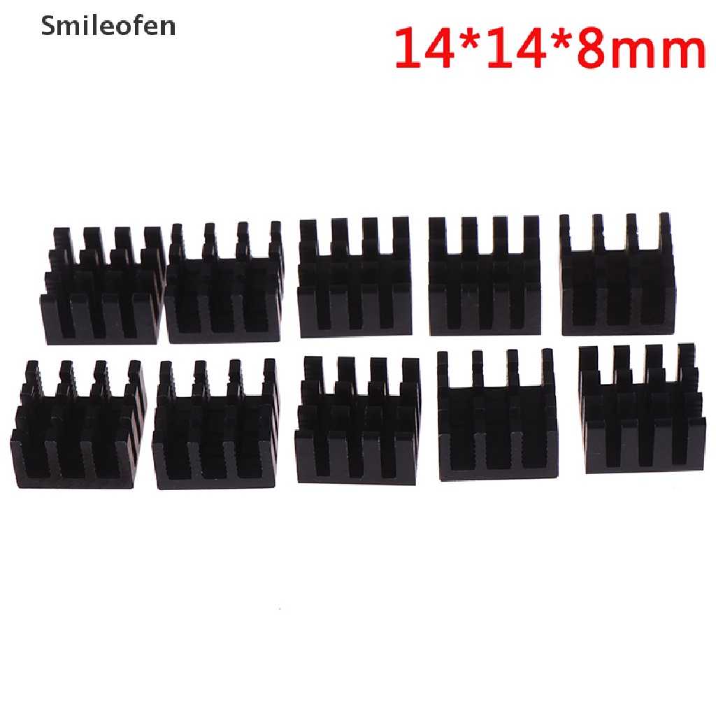 Bộ 10 Miếng Tản Nhiệt Bằng Nhôm Kích Thước 14 * 14 * 8mm Chuyên Dụng Cho Máy Tính