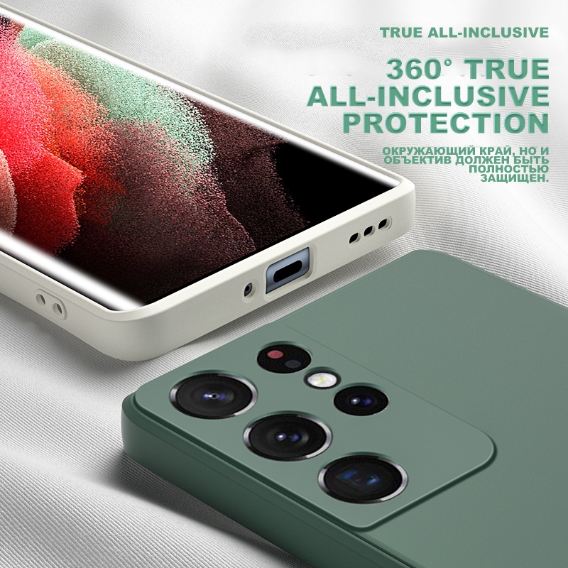 Ốp Điện Thoại Silicon Màu Trơn Chống Sốc Cho Samsung S22 Ultra