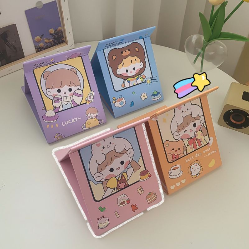 Gương gấp giấy để bàn cute 14.5x20cm