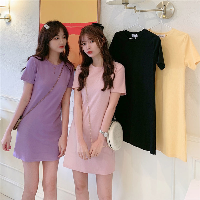 Đầm Thun Dài Vừa Vặn Tay Lửng Ôm Dáng Phong Cách Mùa Hè Mới Cho Nữ