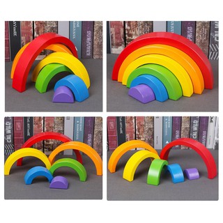 Bộ Xếp Hình Cầu Vồng Gỗ Color Sort Rainbow