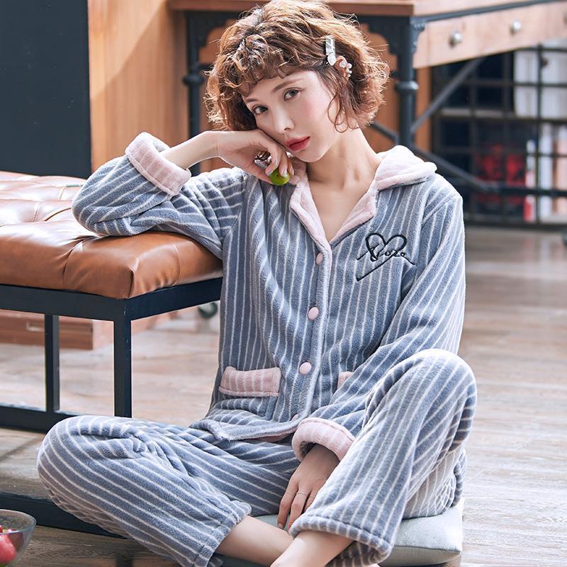 Bộ đồ ngủ chất nhung dày dặn cỡ lớn thời trang thu đông mới cho nữ | BigBuy360 - bigbuy360.vn
