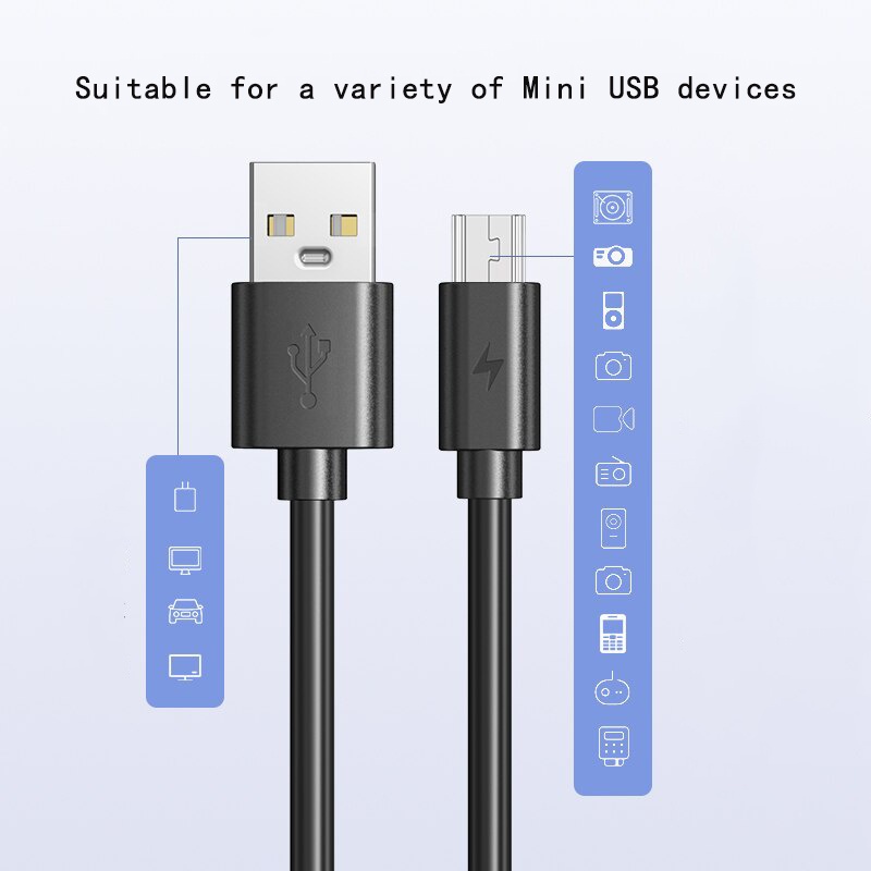 Cáp Mini USB Cáp Mini USB sang USB Truyền dữ liệu nhanh Cáp sạc cho máy nghe nhạc MP3 MP4 DVR GPS Máy ảnh kỹ thuật số GPS Cáp HDD
