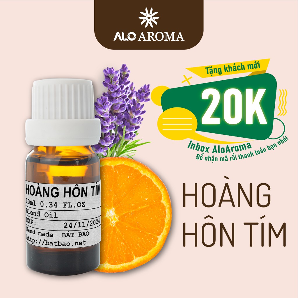 Tinh dầu mix cao cấp Hoàng Hôn Tím 10ml AloAroma mùi nhẹ nhàng, thư thái