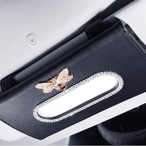 Car Tissue Box Creative Diamond Swan Cute Lady Hanging Sun Visor Car Interior Supplies Car Paper Tray Cover car accessories 9Ypp