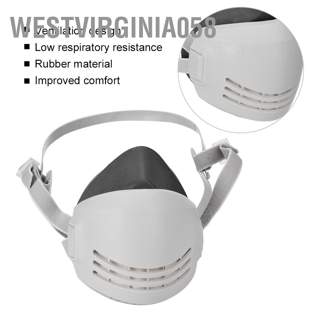 Westvirginia058 Rubber Dust Proof Respirator Mask Air Purifier Filter Protection