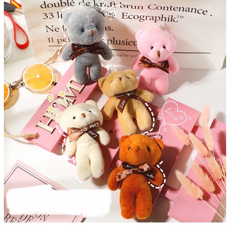 Móc khoá gấu teddy đeo nơ xinh xinh