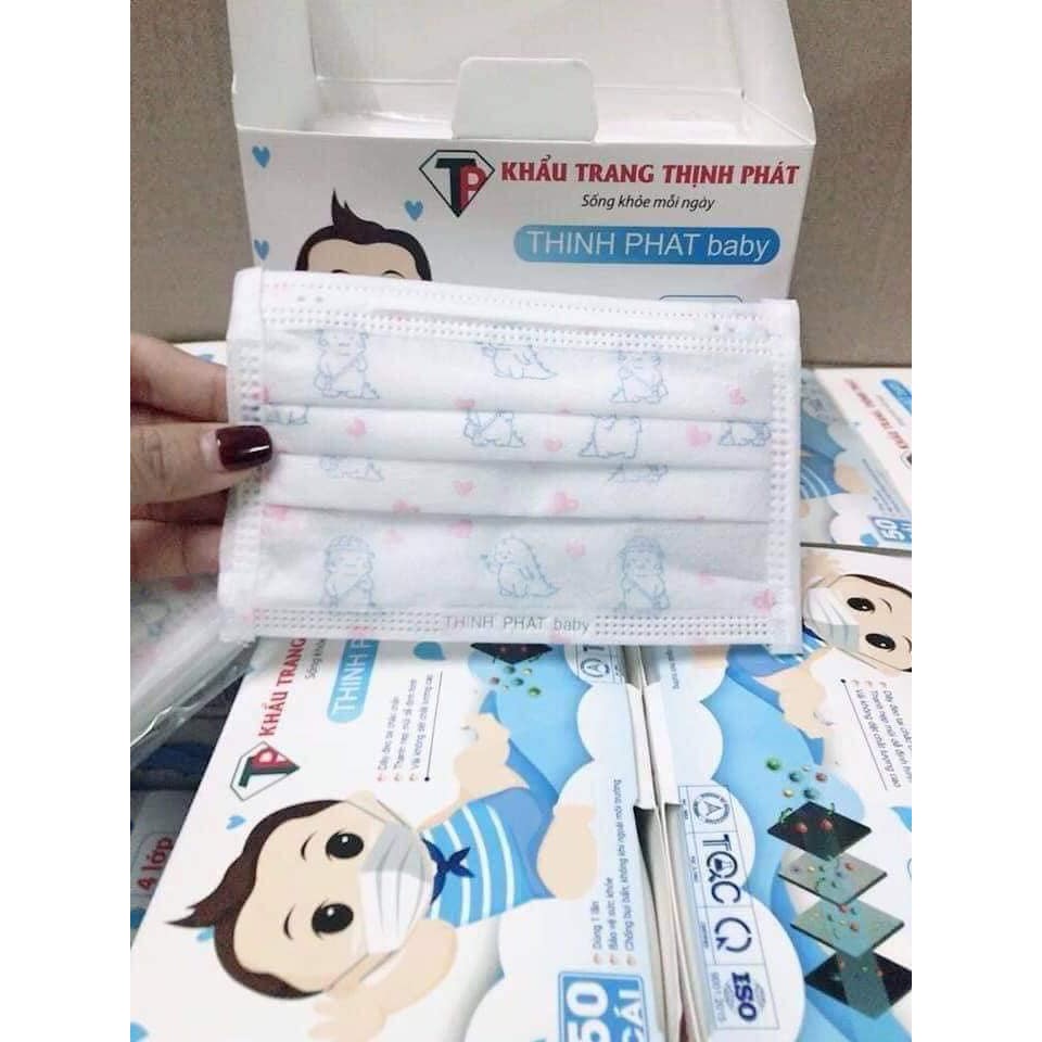 Hộp 50 Chiếc Khẩu Trang Y tế 4 lớp Kháng Khuẩn, Ngăn Khói Bụi Độc Hại Có Đầy Đủ GIẤY TỜ và dập Logo