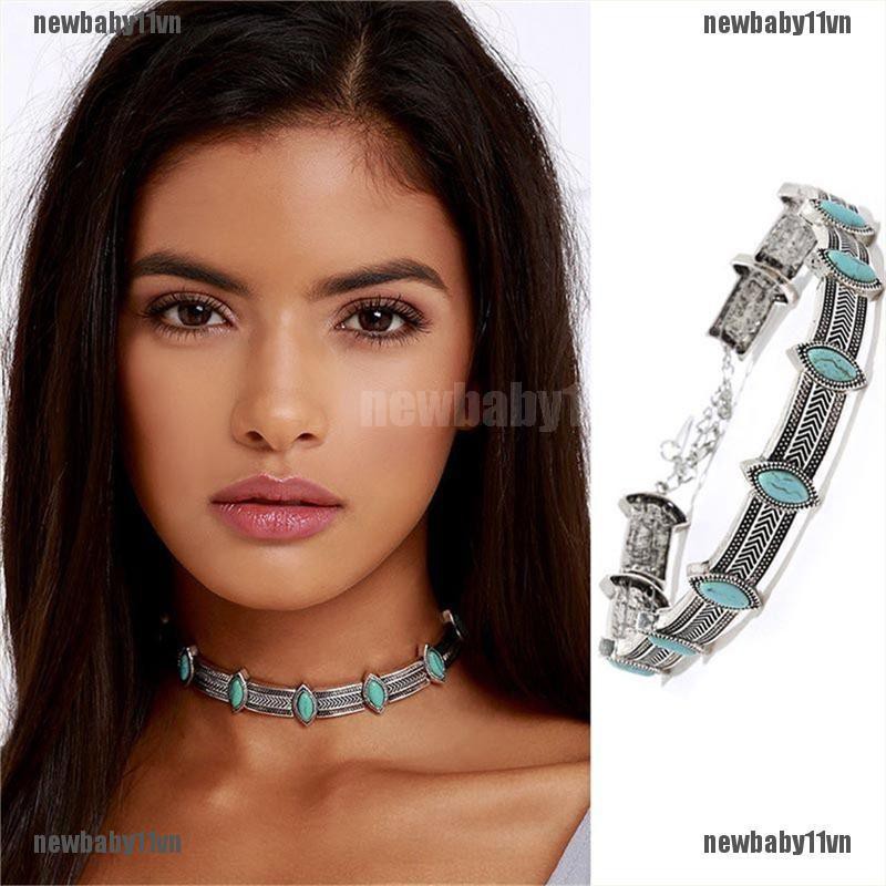 Chic Boho Ethnic Retro Style Statement Bohemian Turquoise Collar Choker Necklace Baby1