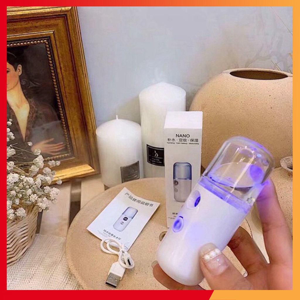Máy Phun Sương Xông Hơi Mặt Siêu Nhỏ Cầm Tay Hỗ Trợ Cấp Nước Dưỡng Da