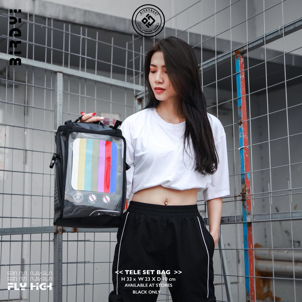 Túi Đeo Chéo Nam Nữ Birdybag  Teleset Bag  Unisex/ Black Chính Hãng Tiện Lợi, Thoải Mái Thời Trang Chính Hãng