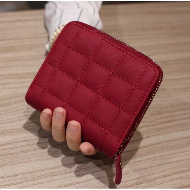 Ví bóp nữ nhỏ thêu phong cách Hàn Quốc túi vuông nhỏ xinh xắn