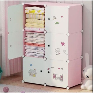 Tủ Nhựa Đa Năng 6 Ô Thông Minh Dễ Lắp Ghép + Tặng Búa Gỗ