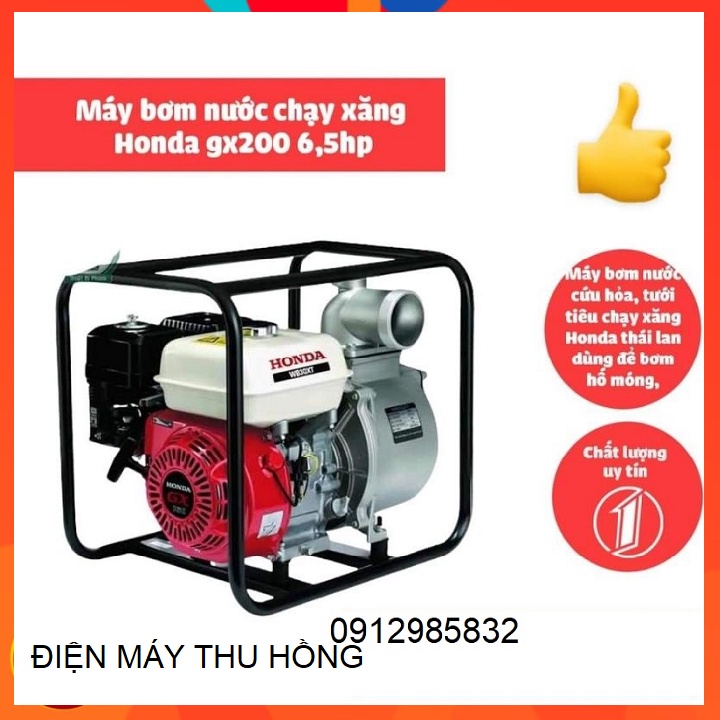Máy bơm nước chạy xăng Honda gx200 ống 80 chạy khoẻ hút nhanh