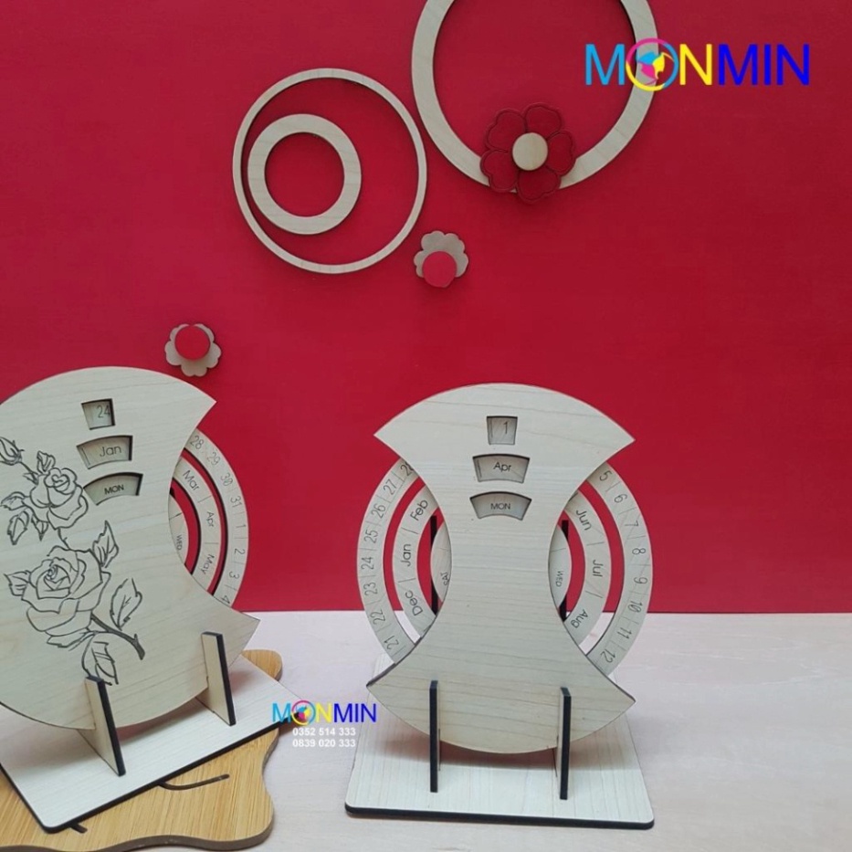 Lịch gỗ vạn niên để bàn MONMIN tinh tế, món quà ý nghĩa mang giá trị vượt thời gian