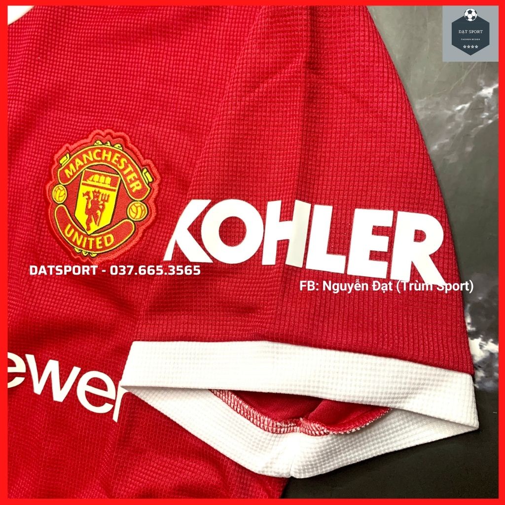 Bộ Quần Áo Đá Banh CLB Manchester United Đỏ Teamviewer Sân Nhà 2021/22 Vải Thun Thái Cao Cấp L1. Cam Kết Y Hình 100%