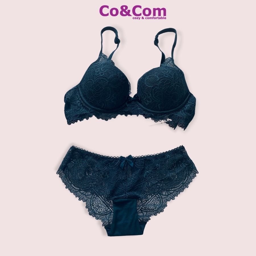 Bộ Đồ Lót Ren Nữ Co&Com BAN5077 Mềm Mại Sexy, Có Gọng Nâng Ngực