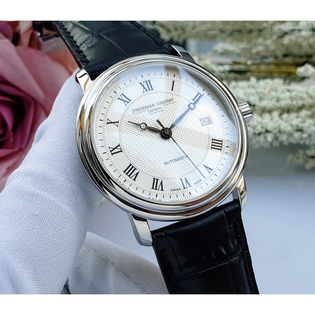 Đồng hồ nam Frederique Constant - Máy Quartz Pin Thụy Sĩ - Kính Sapphire - Dây da