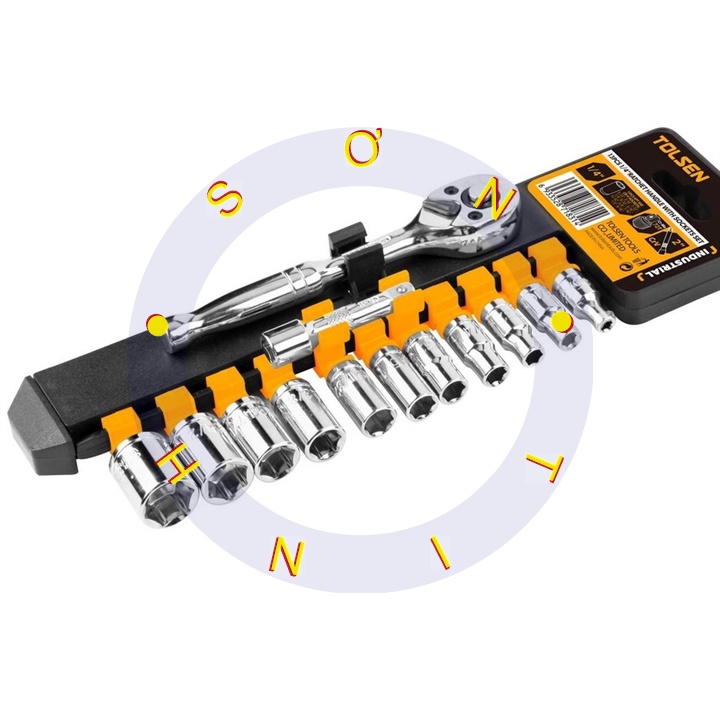 BỘ TUÝP 13 MÓN 1/4 HỆ INCH CÔNG NGHIỆP TOLSEN 15390
