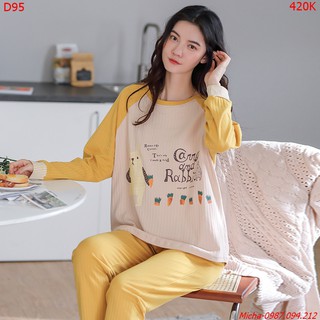 Đồ bộ nữ cotton màu vàng Carrot & Rabbit dễ thương - Micha D95