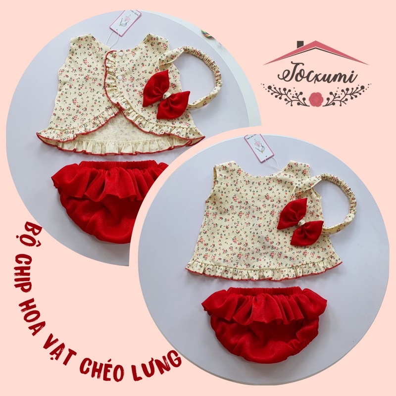 Bộ Chip bèo xinh yêu hoa Baby vạt chéo lưng - Tocxumi