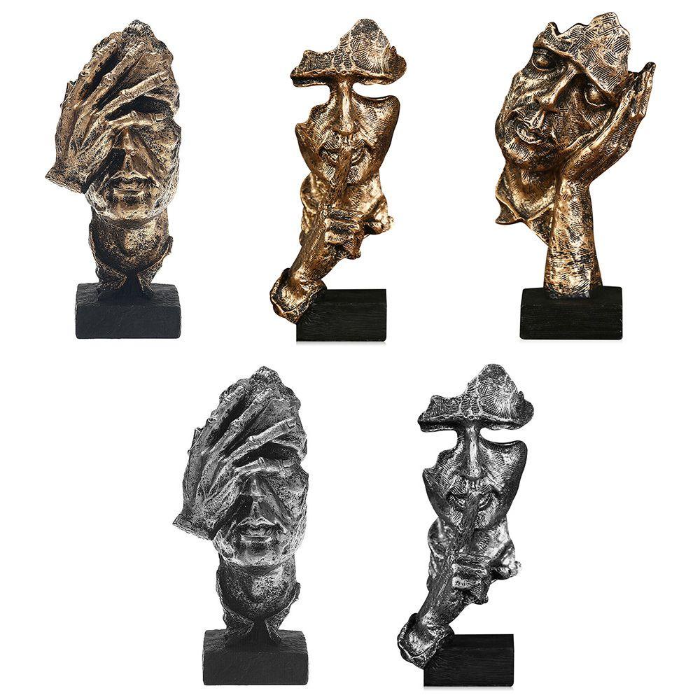 Tượng Người Suy Nghĩ Tự Nhiên Bằng Nhựa Resin Phong Cách Bắc Âu Hiện Đại