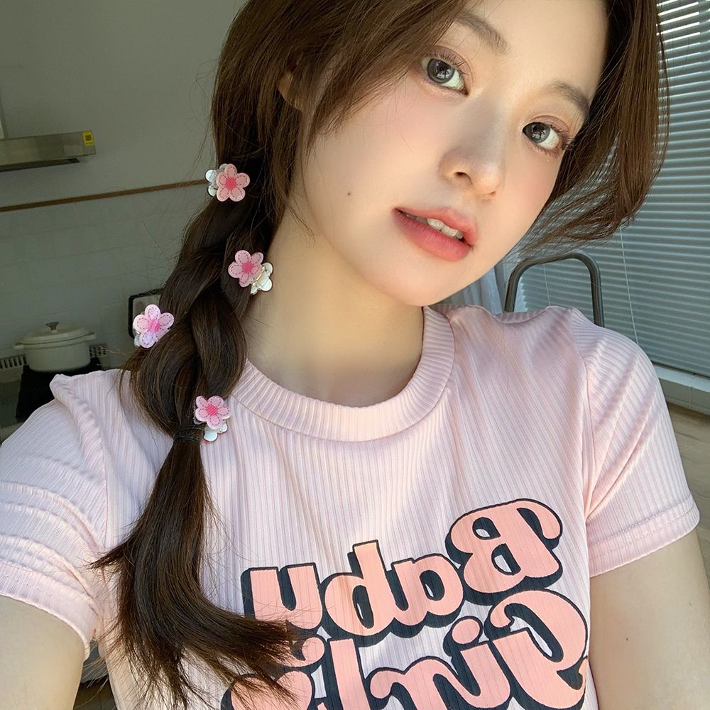 Set 4 Kẹp Tóc Hình Hoa Anh Đào Nhiều Màu Sắc Thời Trang Hàn Quốc Cho Nữ