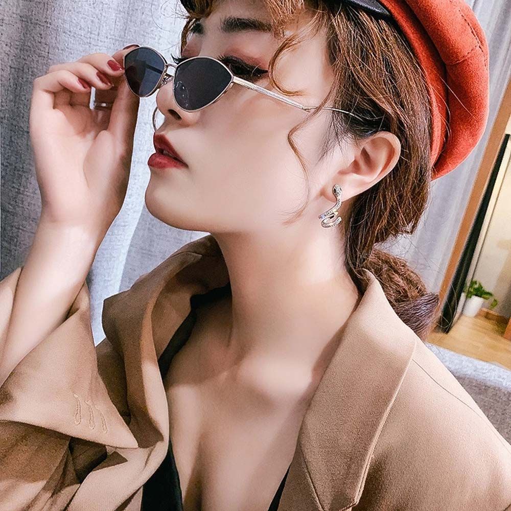 Khuyên tai dạng kẹp vành kiểu rắn sáng tạo phong cách hip hop thời trang dành cho nữ