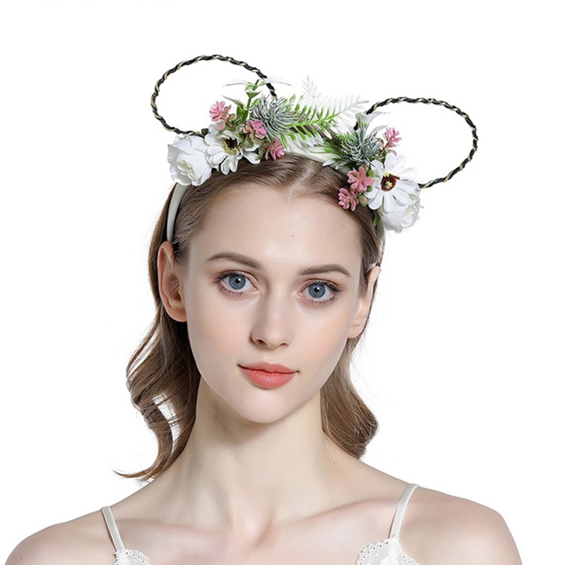 Băng Đô Tai Mèo Đính Hoa Hoạt Hình Dùng Hóa Trang Tiệc Tùng