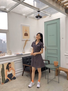 Đầm Karo Cổ Bẻ