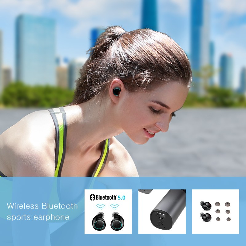 Tai nghe không dây Pulierde F9 tích hợp Bluetooth5.0 kích thước mang tay phong cách thể thao